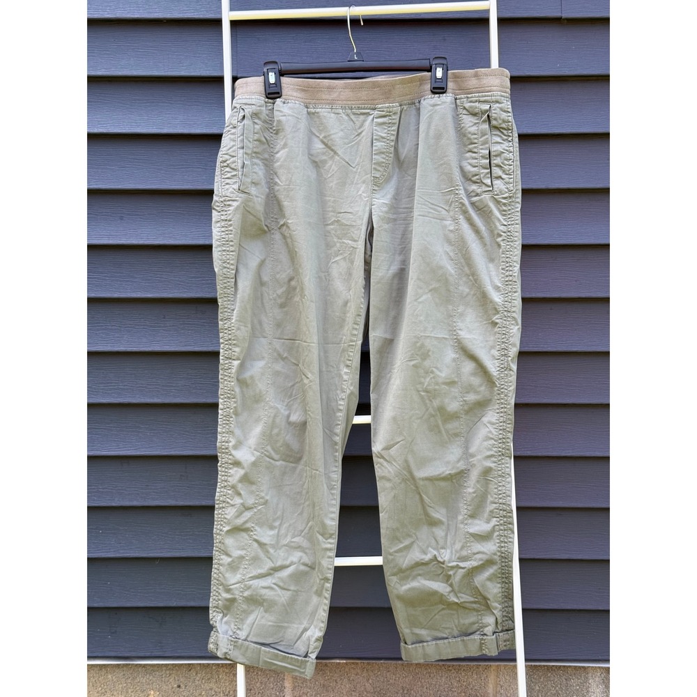 Eddie Bauer Womens 18 Sage Pull On Elastic Waist Stretch Cotton Pants Gorpcore